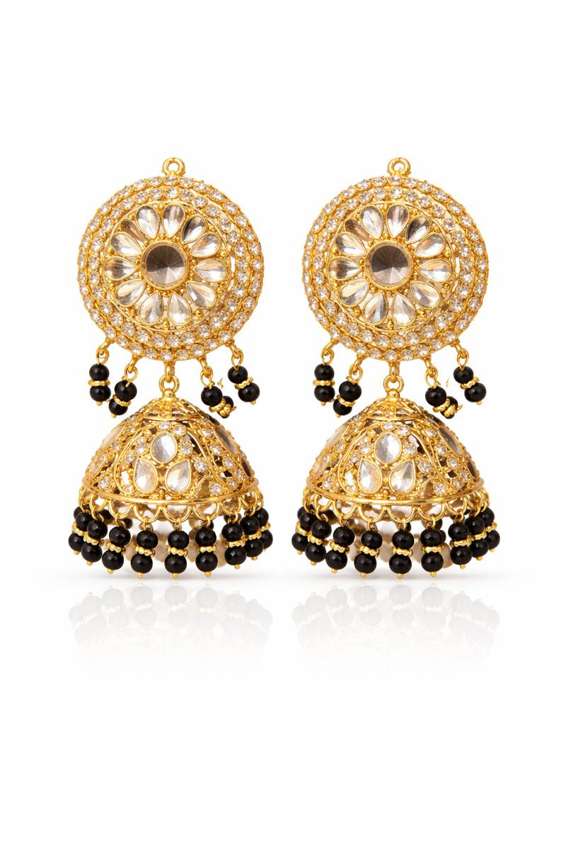 Noir Kundan Jhumka