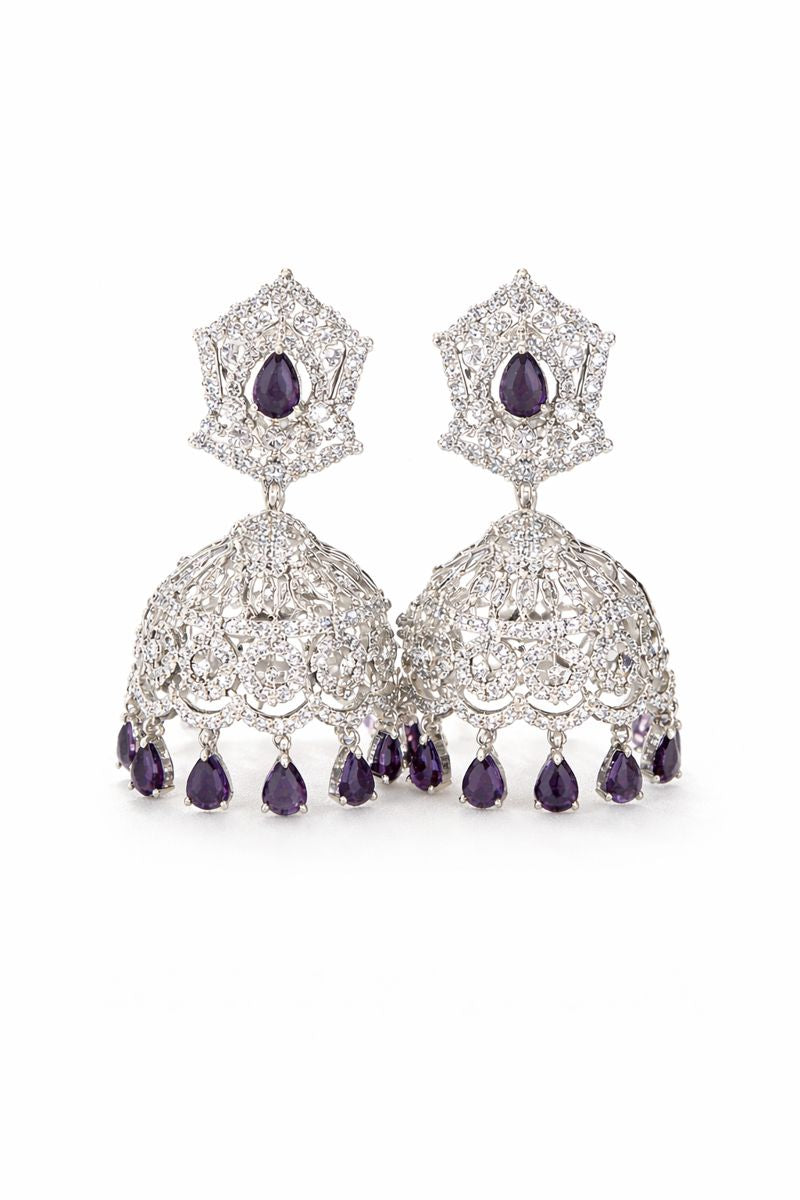 Midnight Silver Jhumkas