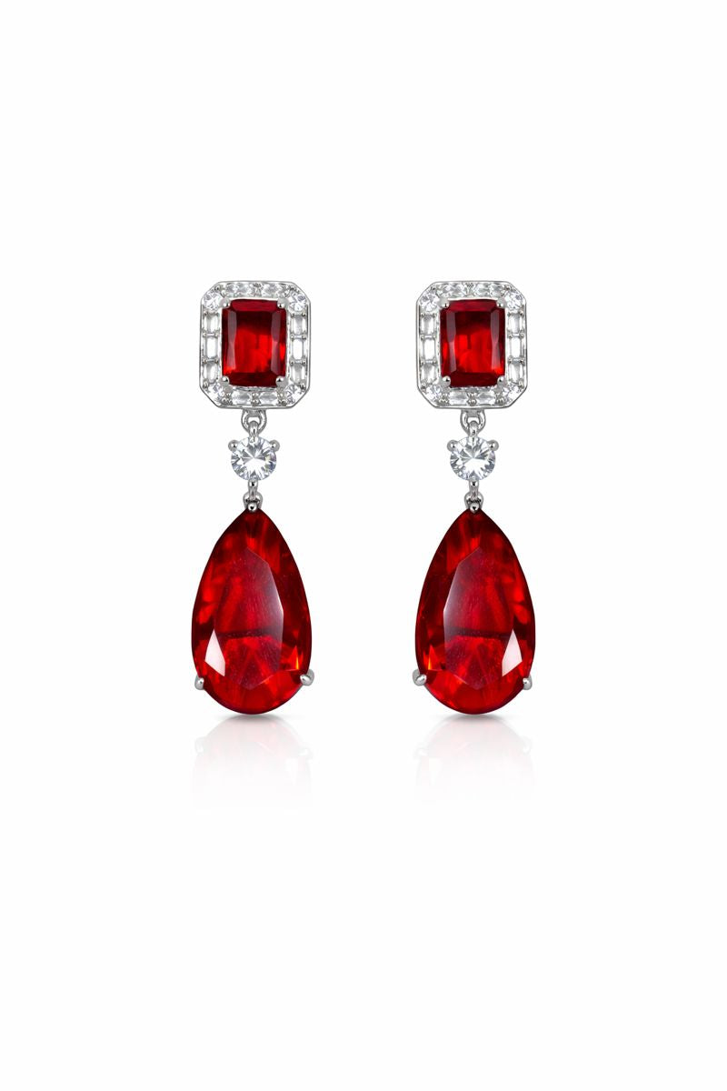 Ruby Drop Statement Earrings