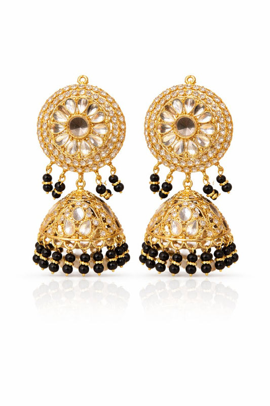Noir Kundan Jhumka
