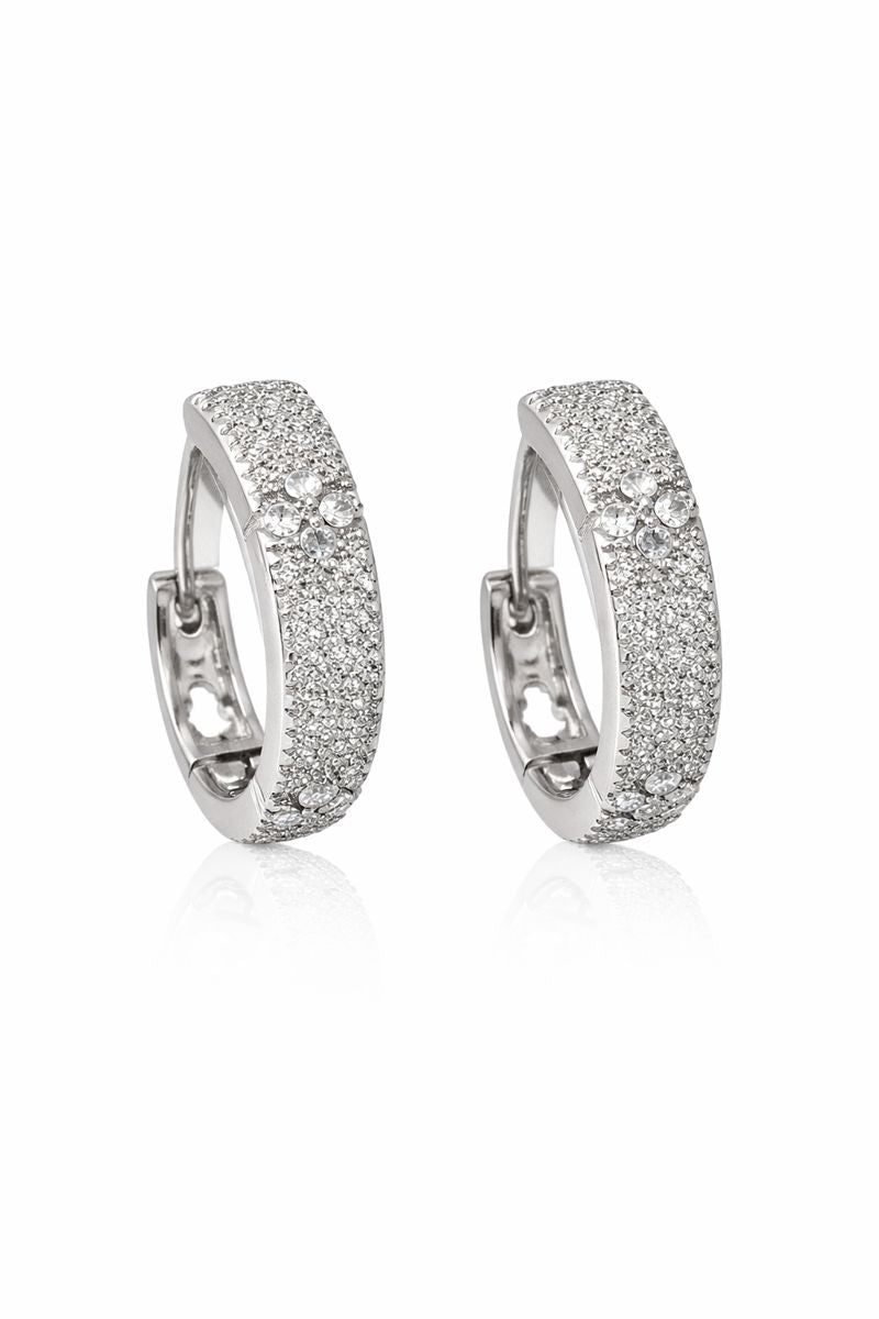 Crystal Pave Huggie Hoop Earrings
