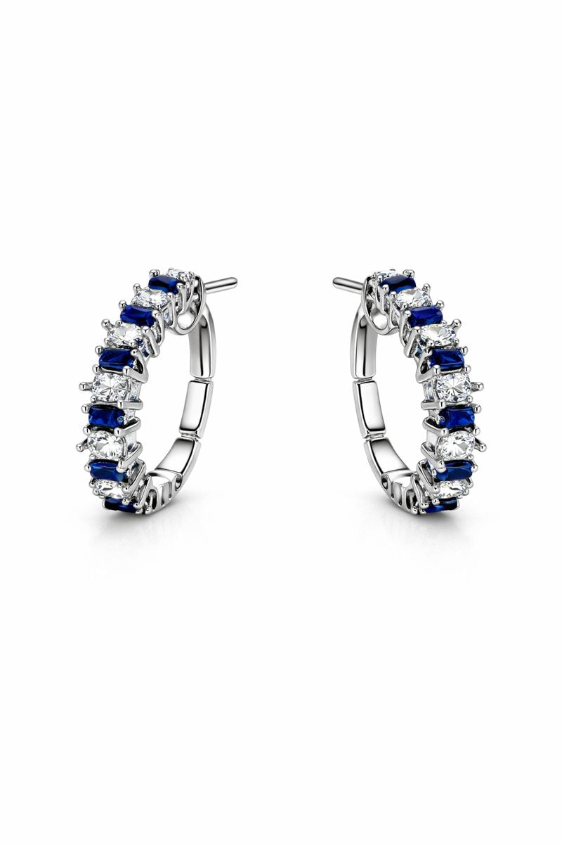 Sapphire Crystal Hoops