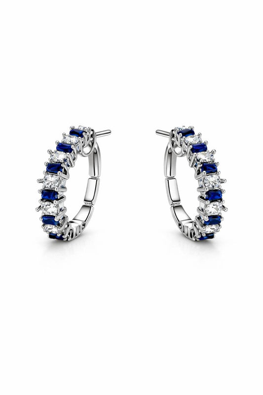 Sapphire Crystal Hoops