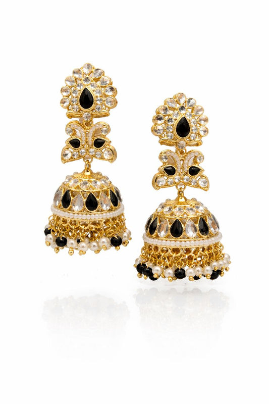 Emerald Noir Jhumka Earrings