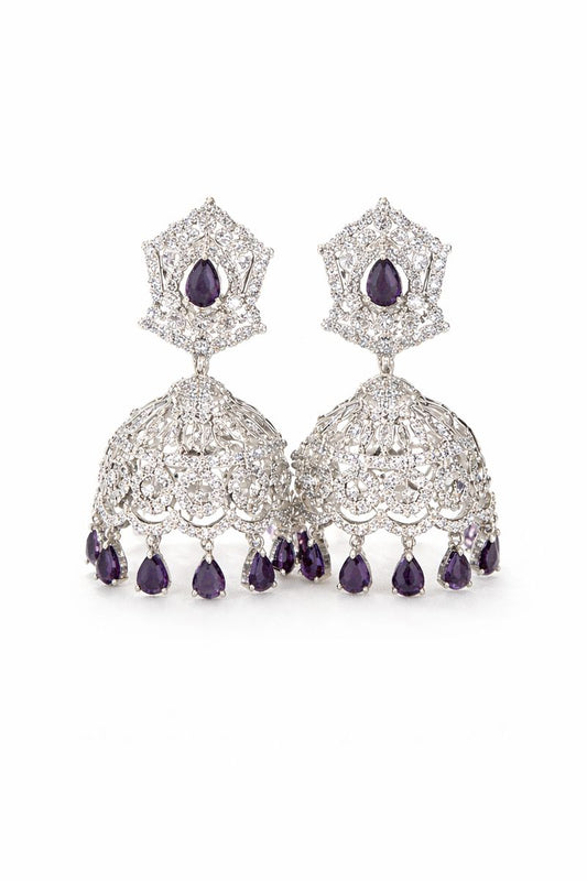 Midnight Silver Jhumkas